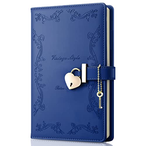 Mousbull Mädchen-Tagebuch mit Schloss und Schlüssel, niedliches herzförmiges Schloss-Tagebuch für Frauen, nachfüllbar, A5, Vintage, geheimes PU-Leder-Notizbuch, Geschenk für Teenager-Mädchen, Mousbull Mädchen-Tagebuch mit Schloss und Schlüssel, niedliches herzförmiges Schloss-Tagebuch für Frauen, nachfüllbar, A5, Vintage, geheimes PU-Leder-Notizbuch, Geschenk für Teenager-Mädchen, von Mousbull