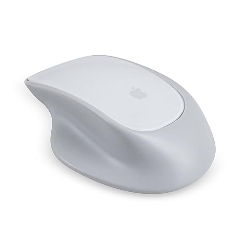MouseBase Ergonomische Basis für Apple Magic Mouse 2, erhöhter Komfort und Kontrolle (Hellgrau, Clip-On, v2) von MouseBase