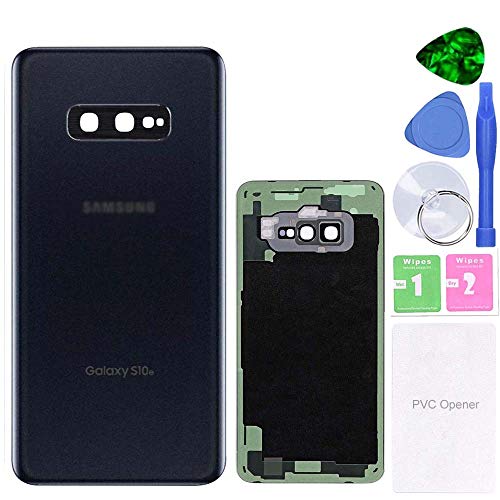 MovTEK Akkudeckel Backcover Rückseite Glas Original Ersatz für Samsung Galaxy S10e G970F Schwarz (Prism Black) Reparatur Set mit Kleber Kameraglas von MovTEK