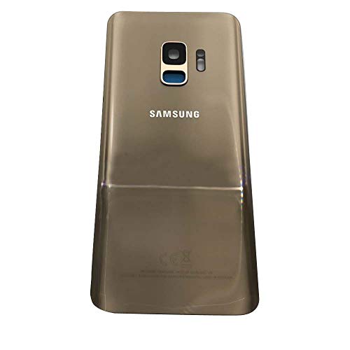 MovTEK Akkudeckel Backcover Rückseite Glas Original Ersatz für Samsung Galaxy S9 G960F Gold Reparatur Set mit Kleber Kameraglas von MovTEK