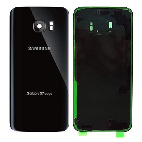 MovTEK Akkufachdeckel Akkudeckel Rückseite Glas für Original Samsung Galaxy S7 Edge G935 Serie Schwarz Backcover Batterieabdeckung Reparatur-Set Black von MovTEK