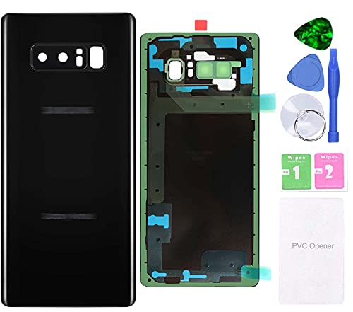 MovTEK Backcover Akkudeckel Original kompatibel mit Samsung Note 8 N950F Rückseite Glas Reparatur Set inkl. Kameraglas und Kleber Werkzeug -Schwarz(Midnight Black) von MovTEK