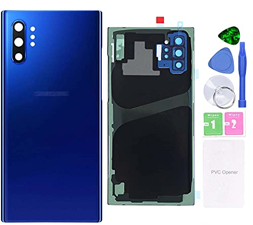 MovTEK Backcover Akkudeckel Original kompatibel mit Samsung Note10+ Plus N975F /5G N976B Rückseite Glas Reparatur Set inkl. Kameraglas und Kleber Werkzeug - Blau(Aura Blue) von MovTEK
