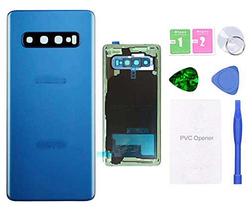 MovTEK Backcover Akkudeckel Original kompatibel mit Samsung S10 G973F Rückseite Glas Reparatur Set inkl. Kameraglas und Kleber Werkzeug - Blau(Prism Blue) von MovTEK