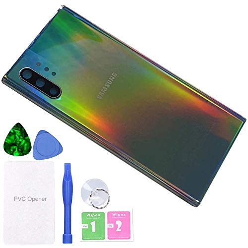 MovTEK Backcover Akkudeckel Rückseite Glas Reparatur Set Original kompatibel mit Samsung Galaxy Note 10 Plus 10+ N975F inklusive Vorinstalliertes Kameraglas und kleber Werkzeug -Silber von MovTEK