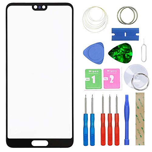 MovTEK Display Reparatur Set Frontglas Ersatz für Huawei P20 Front Glas Displayglas mit Öffnungswerkzeuge und Kleber (Schwarz) von MovTEK