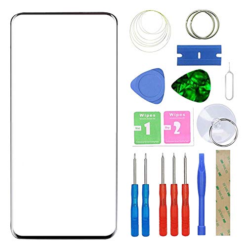 MovTEK Display Reparatur Set Frontglas Ersatz für OnePlus 7 Pro/ 7T Pro Original Front Glas Displayglas mit Öffnungswerkzeuge und Kleber (Schwarz) von MovTEK