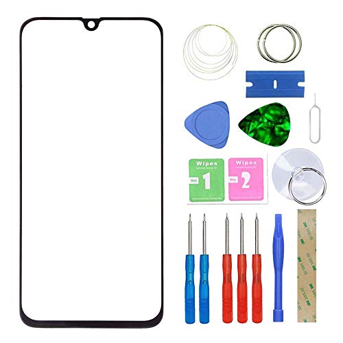 MovTEK Display Reparatur Set Frontglas Ersatz für Samsung Galaxy A40 A405F Front Glas Displayglas mit Werkzeug und Kleber (Schwarz) von MovTEK