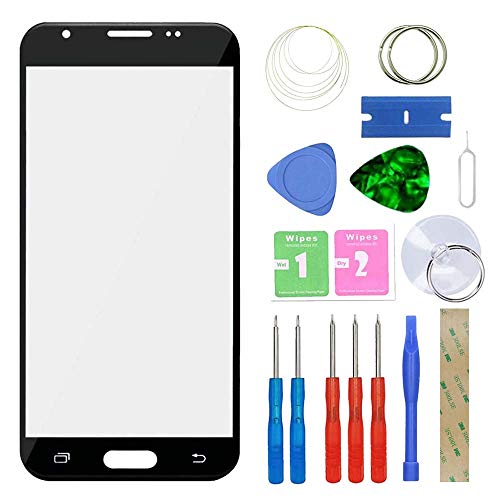 MovTEK Display Reparatur Set Frontglas Ersatz für Samsung Galaxy J3 J330 2017 Front Glas Displayglas mit Werkzeug und Kleber (Schwarz) von MovTEK