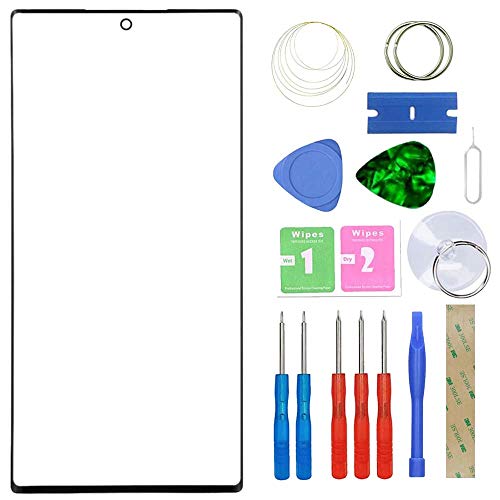 MovTEK Display Reparatur Set Frontglas Ersatz für Samsung Galaxy Note 10 4G/5G N970F Original Front Glas Displayglas mit Öffnungswerkzeuge und Kleber (Schwarz) von MovTEK