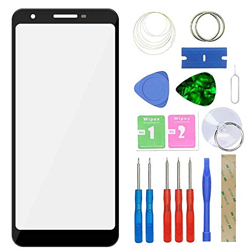 MovTEK Frontglas Display Glas Reparatur Set kompatibel mit Google Pixel 3A 5.6 Zoll inklusive Werkzeugsatz -Schwarz von MovTEK