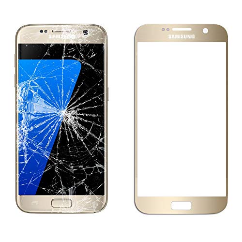 MovTEK Frontglas für Samsung Galaxy S7 G930 Serie Displayglas Ersatz Glas Reparatur Set mit Werkzeug (Gold) von MovTEK