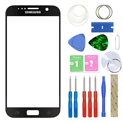 MovTEK Frontglas für Samsung Galaxy S7 G930 Serie Displayglas Ersatz Glas Reparatur Set mit Werkzeug (Schwarz) von MovTEK