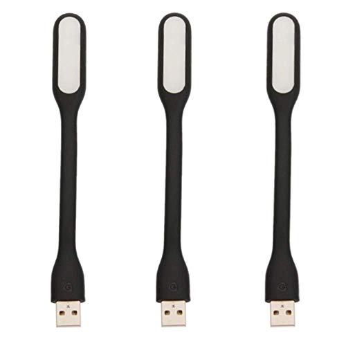 Molideas 3 Stück LED Lampe USB Flexibel für Laptop, Computer, PC, Schwarz von Movilideas