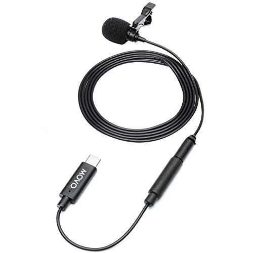 Movo DM1P Omnidirektionales Lavalier-Mikrofon, kompatibel mit DJI OSMO Pocket – Ansteckmikrofon, tolles Interview-Mikrofon für Aufnahmen von Movo