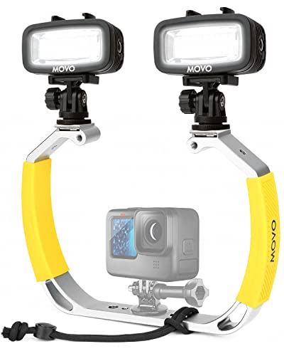 Movo DiveRig1 XL Diving Rig Bundle mit wasserdichten LED-Lichtern - Kompatibel mit GoPro Hero, HERO5, HERO6, HERO7, HERO8, HERO9, HERO10 und DJI Osmo Action Cam - Tauchzubehör für Unterwasserkamera Movo DiveRig1 XL Diving Rig Bundle mit wasserdichten LED-Lichtern - Kompatibel mit GoPro Hero, HERO5, HERO6, HERO7, HERO8, HERO9, HERO10 und DJI Osmo Action Cam - Tauchzubehör für Unterwasserkamera von Movo