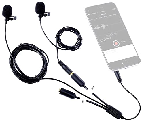 Movo Executive Lavalier Clip-on Interview Mikrofon mit Sekundärmikrofon & Kopfhörer Monitoring Input für Apple iPhone, iPad, Samsung, Android Smartphones/Tablets Movo Executive Lavalier Clip-on Interview Mikrofon mit Sekundärmikrofon & Kopfhörer Monitoring Input für Apple iPhone, iPad, Samsung, Android Smartphones/Tablets von Movo