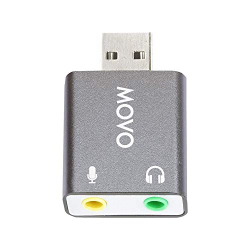 Movo USB-AC1 3,5 mm TRRS Mikrofon auf USB 2.0 Stereo Digital Audio Konverter – USB-Soundkartenadapter für Computer oder Laptop – konvertiert USB-Eingang auf 3,5 mm TRRS-Kopfhörer oder Mikrofonbuchse von Movo