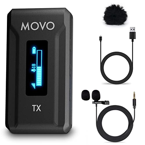 Movo WMX-2-TX 2.4GHz Wireless Lavalier Mikrofon Transmitter für das WMX-2 Wireless Mikrofonsystem - Add On/Not A Complete System von Movo