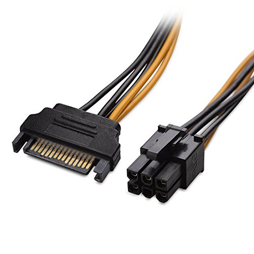 15-Pin SATA auf 6-Pin Grafikkarten Buchse | PCI Express SATA Stromkabel Adapter Stecker | 20cm | Plug & Play | S-ATA zu 6Pin – MOVOJA von Movoja