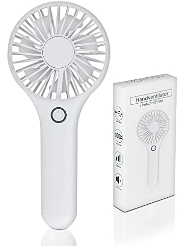 Movoja | Design Handventilator mit bis zu 10 Stunden USB-Akku | 2600 mAh | 3 Windstufen | USB-Ventilator Taschenventilator Mini-Lüfter | Seidenweiß Movoja | Design Handventilator mit bis zu 10 Stunden USB-Akku | 2600 mAh | 3 Windstufen | USB-Ventilator Taschenventilator Mini-Lüfter | Seidenweiß von Movoja