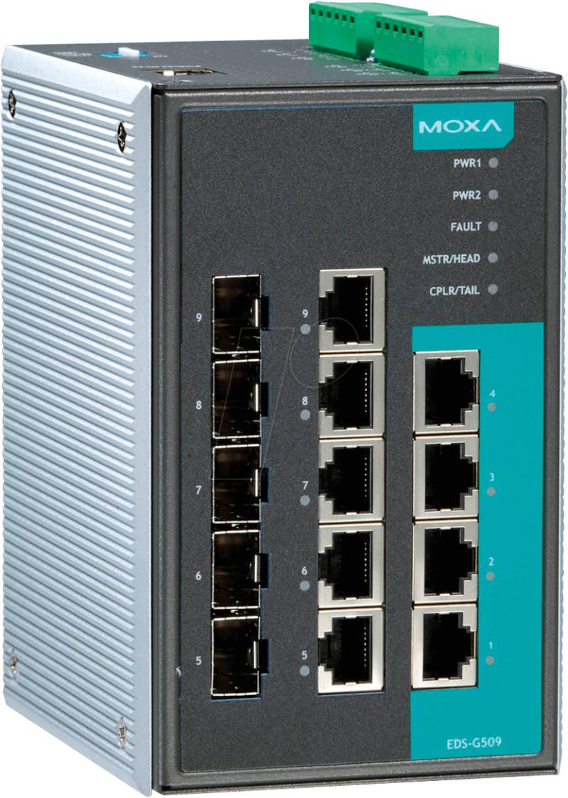 MOXA EDS-G509-T - Switch, 9-Port, Gigabit Ethernet, RJ45/SFP von Moxa