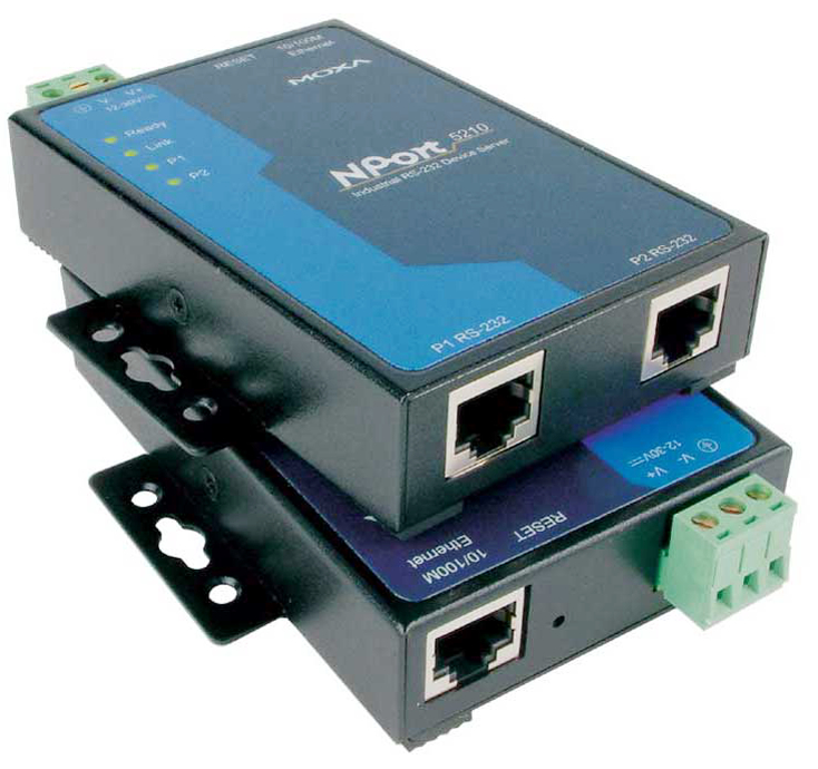 MOXA Serial Device Server, 2 Port, RS-232, Nport-5210 von Moxa