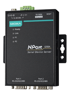 MOXA Serial Device Server, 2 Port, RS-232/422/485 von Moxa