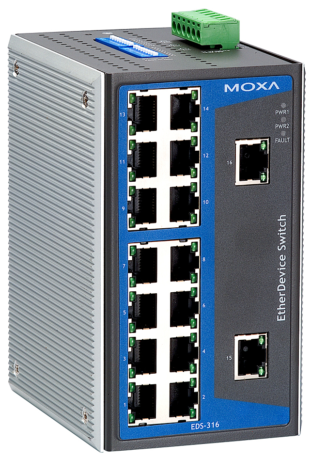 MOXA Unmanaged Industrial Ethernet Switch, 5 x RJ45 Ports, von Moxa