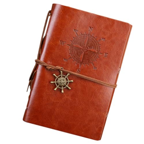 Moxeupon Vintage Notizblock - Arbeitsnotizbuch Mit Piratendesign Schreibjournal | Retro-Schreibheft mit Glattem Schreibgefühl Schulbedarf & Bürozubehör für Damen Herren Jugendliche von Moxeupon