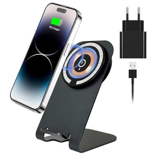 Mag-Safe Kabelloses Handy Ladegerät Wireless Charger, Magnetisches Induktive Ladestation für iPhone 16 15 14 13 12 Pro Max, Google Pixel 9 Pro 8, Samsung Galaxy S25 Ultra S24 S23 S22(Mit 18W Adapter) von Moxtouz