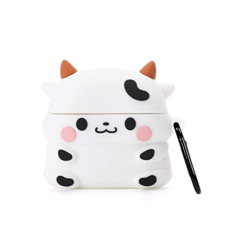 Kompatibel mit AirPods Cut Cow Pro, Schutzhülle aus Silikon für AirPod Hülle Kuh Druck Schlüsselanhänger, Kinder Teens Mädchen Jungen Lustige Kawaii Mode Cartoon 3D Süße Abdeckung Pro Kompatibel mit AirPods Cut Cow Pro, Schutzhülle aus Silikon für AirPod Hülle Kuh Druck Schlüsselanhänger, Kinder Teens Mädchen Jungen Lustige Kawaii Mode Cartoon 3D Süße Abdeckung Pro von Moydolo