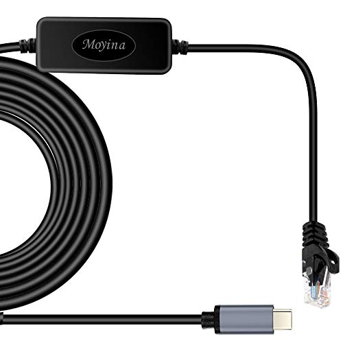 Moyina USB C auf RJ45 Gigabit Ethernet Kabel für MacBook Thunderbolt 3/Type-C, Windows, Chromebook, Surface Pro, Linux, Android direkt mit Switch, Router, Modem verbunden von Moyina