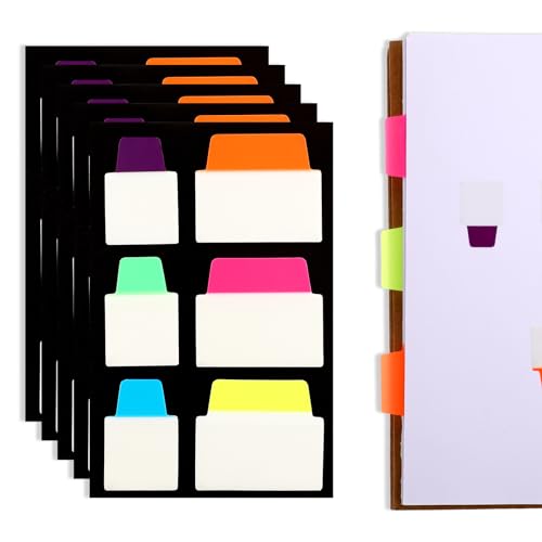 600 Stück Farbige Seitenmarkierungen Tabs Sticky Index Tabs selbstklebende Indexregisterkarten 2 Größen Beschreibbare Klebezettel für Notizbücher, Ablage, Klassifizierung von Mozeat Lens