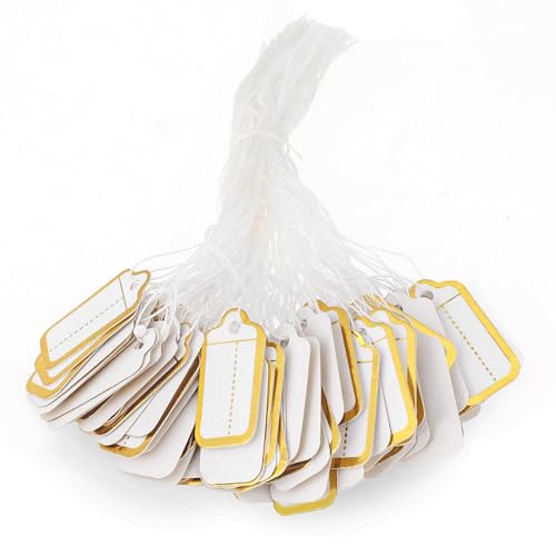 Preisschilder für den Einzelhandel, kleine Papierpreisschilder zum Aufhängen, Schmuckanhänger mit Schnur, weiße Markierungsschilder, Kleidung, Verkaufsschilder, Preisschilder zum Basteln, blanko, 500 Preisschilder für den Einzelhandel, kleine Papierpreisschilder zum Aufhängen, Schmuckanhänger mit Schnur, weiße Markierungsschilder, Kleidung, Verkaufsschilder, Preisschilder zum Basteln, blanko, 500 von Mozeat Lens