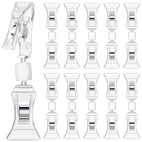 Mozzdsa 50 StüCk Doppelseitige Schilderklammern, Schilderdisplay, Mini-Clip, Transparent, Drehbar, Für Waren, Schilderhalter, Kunststoff-Tag-Clip Mozzdsa 50 StüCk Doppelseitige Schilderklammern, Schilderdisplay, Mini-Clip, Transparent, Drehbar, Für Waren, Schilderhalter, Kunststoff-Tag-Clip von Mozzdsa