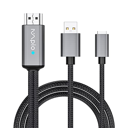 MpioLife HDMI-Adapter für Phone zu TV, 1080P HD Light*ing HDMI-Kabel Phone Digital AV-Adapter Streaming-Bildschirm für Phone 14/13/12/11/X/8/7/6, Pad, Pod zu TV, Projektor, Monitor, 6,6 FT/2 Meter MpioLife HDMI-Adapter für Phone zu TV, 1080P HD Light*ing HDMI-Kabel Phone Digital AV-Adapter Streaming-Bildschirm für Phone 14/13/12/11/X/8/7/6, Pad, Pod zu TV, Projektor, Monitor, 6,6 FT/2 Meter von MpioLife