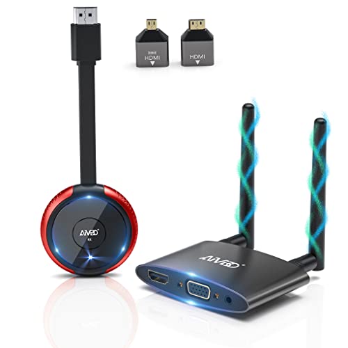 Wireless HDMI 4K/5G, HDMI Wireless Transmitter and Receiver, 165FT Drahtlos Extender Funkübertragung für VGA&HDMI Dual Screen Cast von Laptop/PC/Kamera zu HDTV/Beamer/Monitor, Unterstützt YouTube von MpioLife