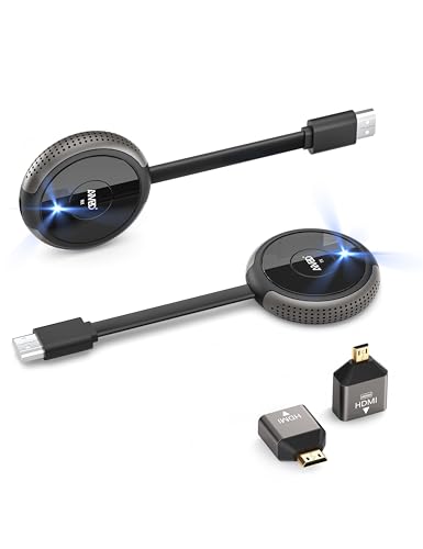 HDMI Wireless Transmitter and Receiver 5G, MpioLife HDMI Funkübertragung,Drahtlos HDMI Sender und Empfänger, Bildschirmübertragung von Laptop/Kabelbox/Phone/Kamera/Blu-ray auf TV/Monitor/Beamer von MpioLife