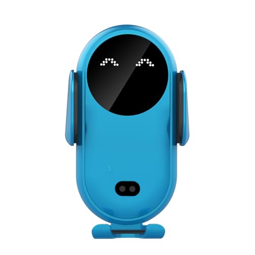 Handyhalterung Auto mit Ladefunktion, Auto-Drahtlos-Ladegerät Handyhalter, Induktive Ladestation Auto, Dual-Coil Wireless Charger Auto, 360° Drehbar Handyhalter für Auto Lüftung (Hellblau) von MplehDa