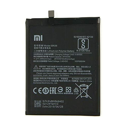 Ersatzakku für Xiaomi MI A2 MI 6X BN36 2910mAh von Mr Cartridge