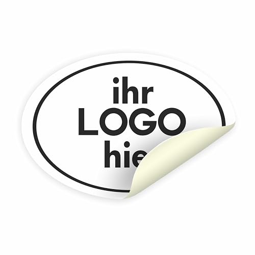 100 Aufkleber, personalisierte Etiketten - PERSONALISIEREN SIE HIER - Firmenetiketten - Firmenlogo - Laden Sie Logo, Bild, Foto - Aufkleber für Geschäft, Büro (Oval 6,5x4) von Mr Pubblicità