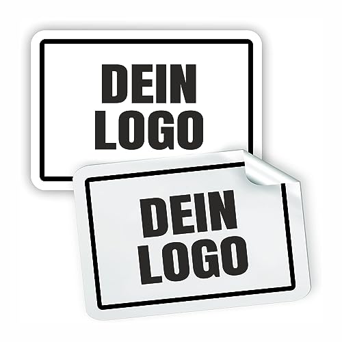 100 Aufkleber, personalisierte Etiketten - PERSONALISIEREN SIE HIER - Unternehmensetiketten - Firmenlogo - Logo, Bild, Fotos - Aufkleber Geschäft, Büro (12x6 cm) von Mr Pubblicità