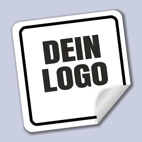 100 Aufkleber, personalisierte Etiketten - PERSONALISIEREN SIE HIER - Unternehmensetiketten - Firmenlogo - Logo, Bild, Fotos - Aufkleber Shop, Büro (10x10 cm) von Mr Pubblicità