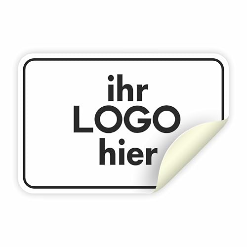 100 Aufkleber, personalisierte Etiketten - PERSONALISIEREN SIE HIER - Unternehmensetiketten - Firmenlogo - Logo, Bild, Fotos - Geschäftsaufkleber, Büro (6,5 x 4,5 cm) von Mr Pubblicità