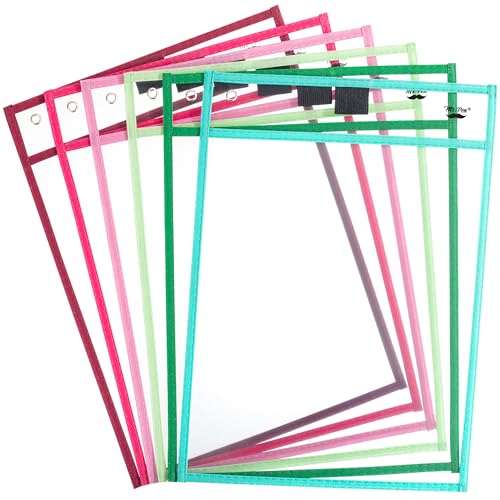 Mr. Pen Trocken abwischbare Taschenhüllen, 25,4 x 35,6 cm, 6 Stück, bunt, Kunststoff, Frühlingsfarben von Mr. Pen