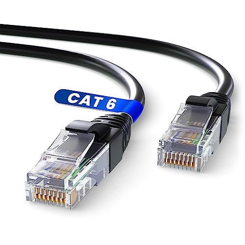 Mr. Tronic 10m Ethernet Netzwerkkabel, Cat 6 LAN Netzwerkkabel mit RJ45 Anschlüssen für schnelle & zuverlässige Internetverbindung, AWG24-Patchkabel | 1Gbps UTP Cat6 CCA Patchkabel (10 Meter, Schwarz) von Mr. Tronic