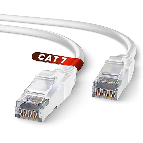 Mr. Tronic 10m Ethernet Netzwerkkabel Cat 7, LAN Netzwerkkabel mit RJ45 Anschlüssen Für Schnelle & Zuverlässige Internetverbindung, AWG24 Patchkabel Cat 7 | 10 Gbps SFTP CCA (10 Meter, Weiß) von Mr. Tronic