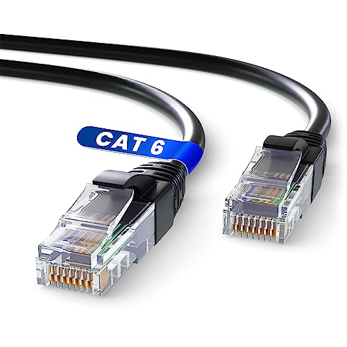 Mr. Tronic 15m Ethernet Netzwerkkabel, Cat 6 LAN Netzwerkkabel mit RJ45 Anschlüssen für schnelle & zuverlässige Internetverbindung, AWG24-Patchkabel | 1Gbps UTP Cat6 CCA Patchkabel (15 Meter, Schwarz) von Mr. Tronic