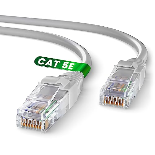 Mr. Tronic 15m Ethernet Netzwerkkabel Cat 5E, LAN Netzwerkkabel mit RJ45 Anschlüssen Für Schnelle & Zuverlässige Internetverbindung, AWG24 Patchkabel Cat 5E | 1 Gbps UTP CCA (15 Meter, Grau) von Mr. Tronic